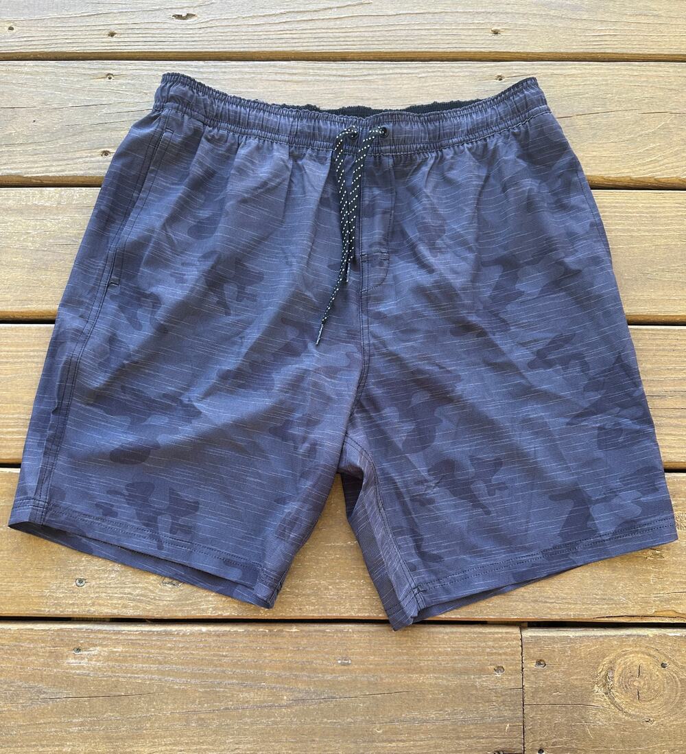 Men's NWT Black Camo 4 Way Stretch Swim Shorts